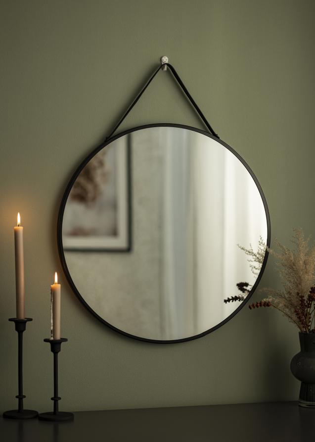 Spegel Trapani Svart 60 cm Ø