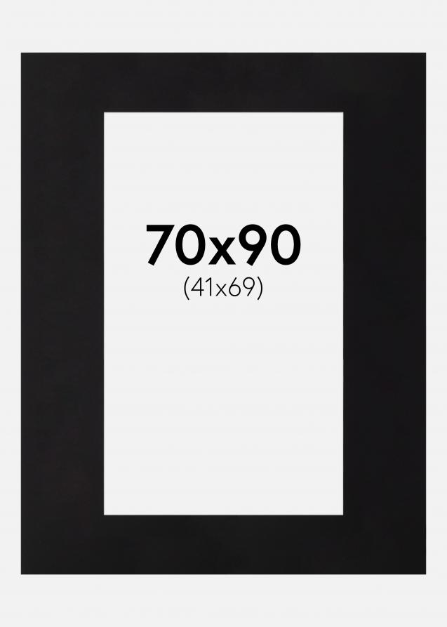 Passepartout Svart Standard (Vit kärna) 50x80 (41x69)