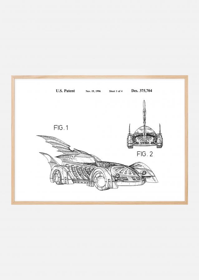 Patentritning - Batman - Batmobile 1996 I Poster