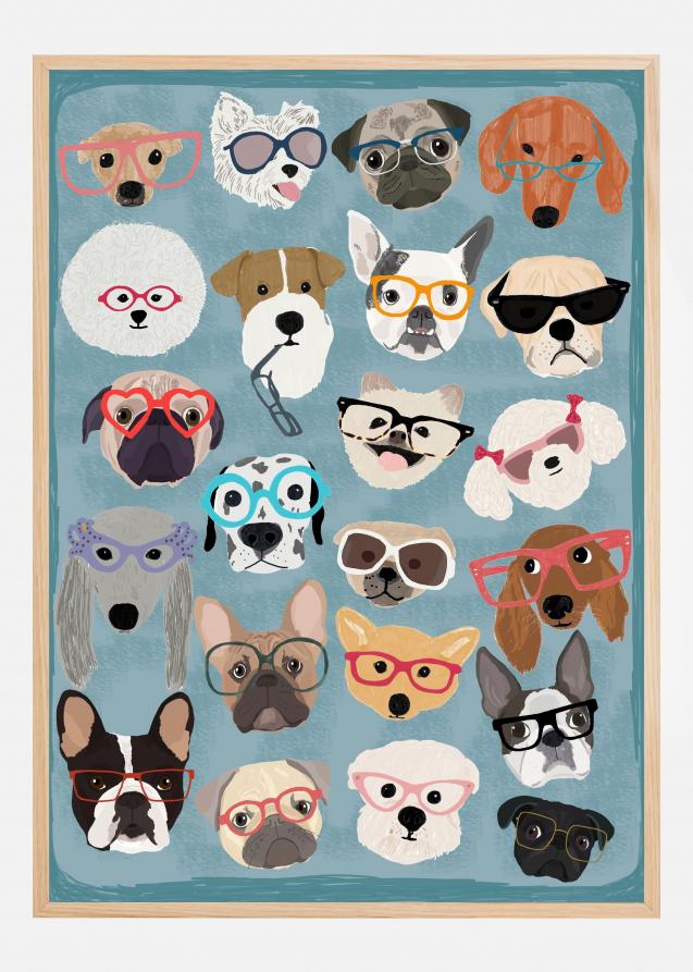 Puzzle Dogs In Glasses Poster