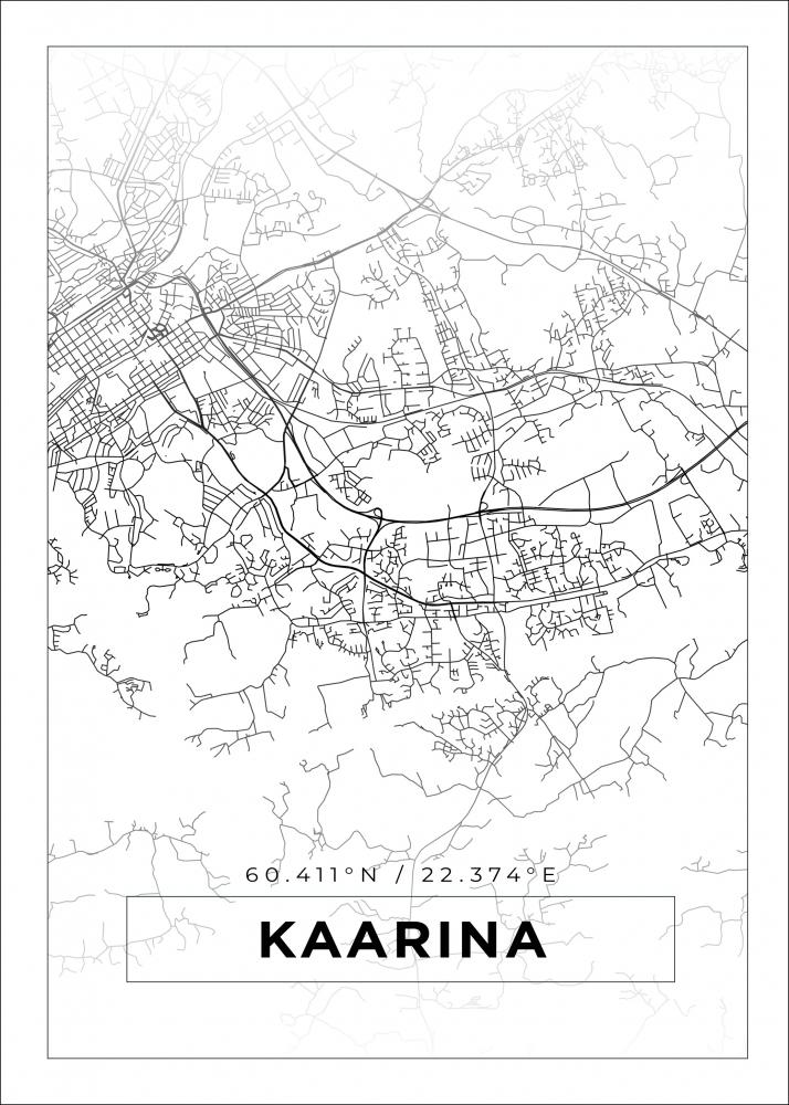 Karta - Kaarina - Vit Poster