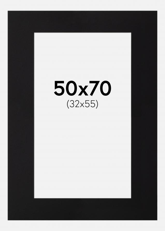Passepartout Svart (Vit kärna) 50x70 cm (32x55)