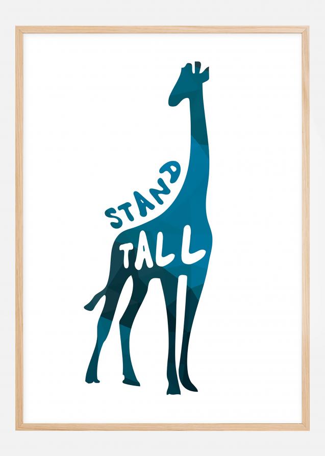 Giraffe stand tall - Blå Poster