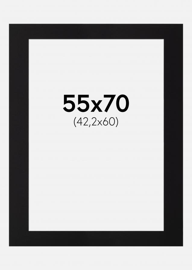 Passepartout Svart (Vit kärna) 55x70 cm (42,2x60)