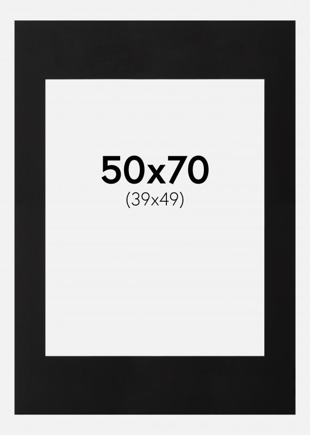 Passepartout Svart (Svart kärna) 50x70 cm (39x49)