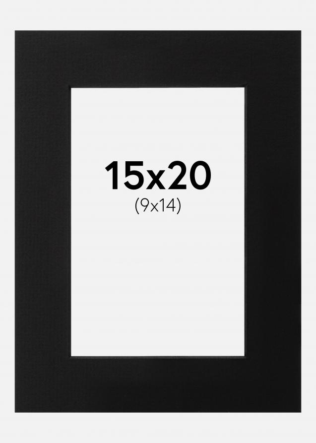 Passepartout Svart (Svart kärna) 15x20 cm (9x14)