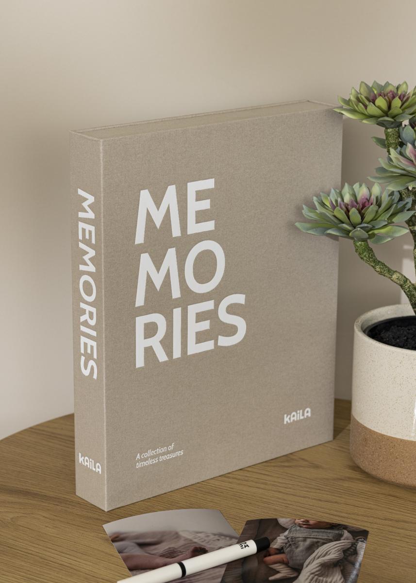 KAILA MEMORIES Grey/White - Coffee Table Photo Album (60 Svarta Sidor / 30 Blad)