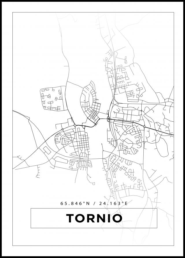 Karta - Tornio - Vit Poster