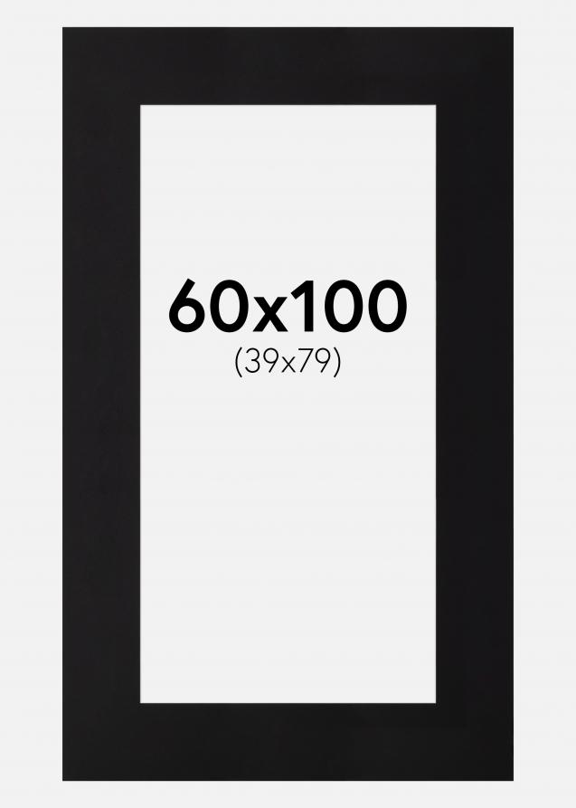 Passepartout Svart Standard (Vit kärna) 60x100 cm (39x79)