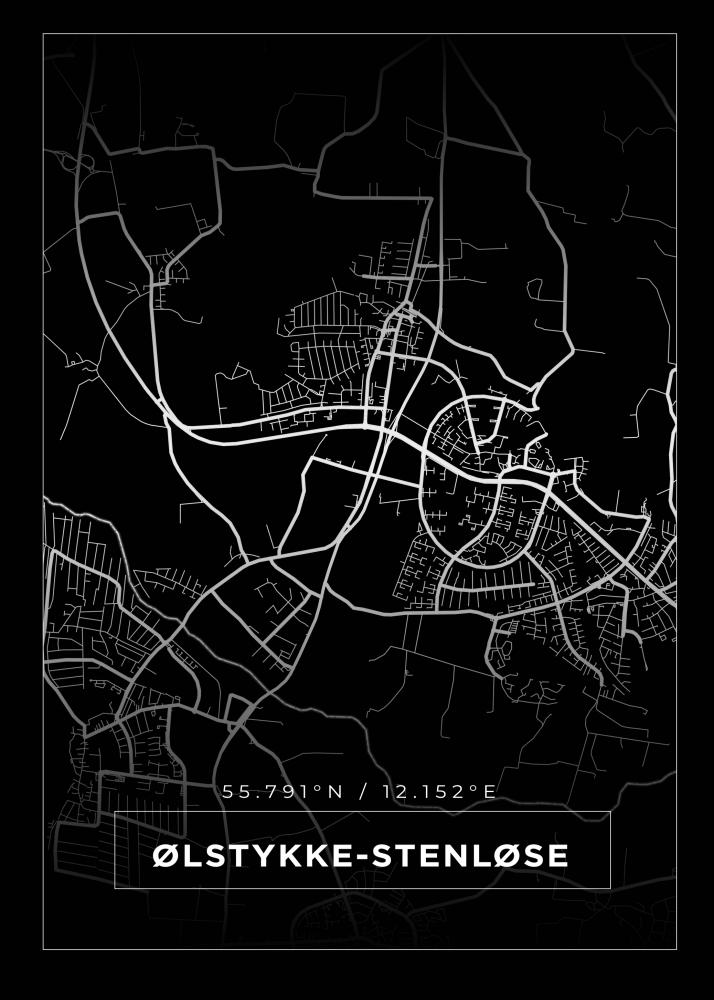 Karta - lstykke-Stenlse - Svart Poster
