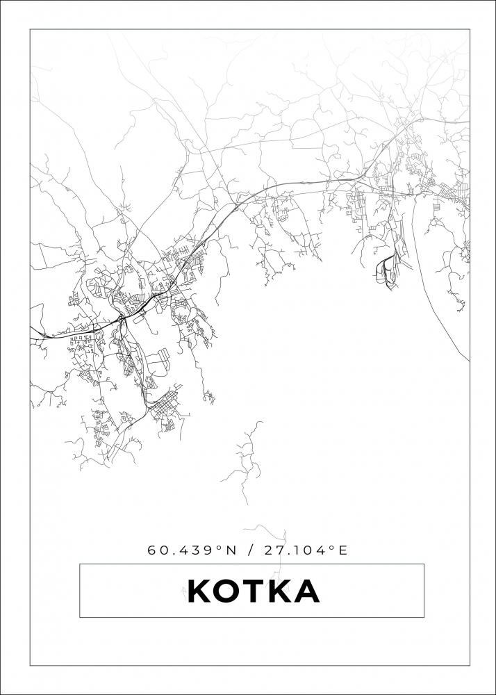 Karta - Kotka - Vit Poster