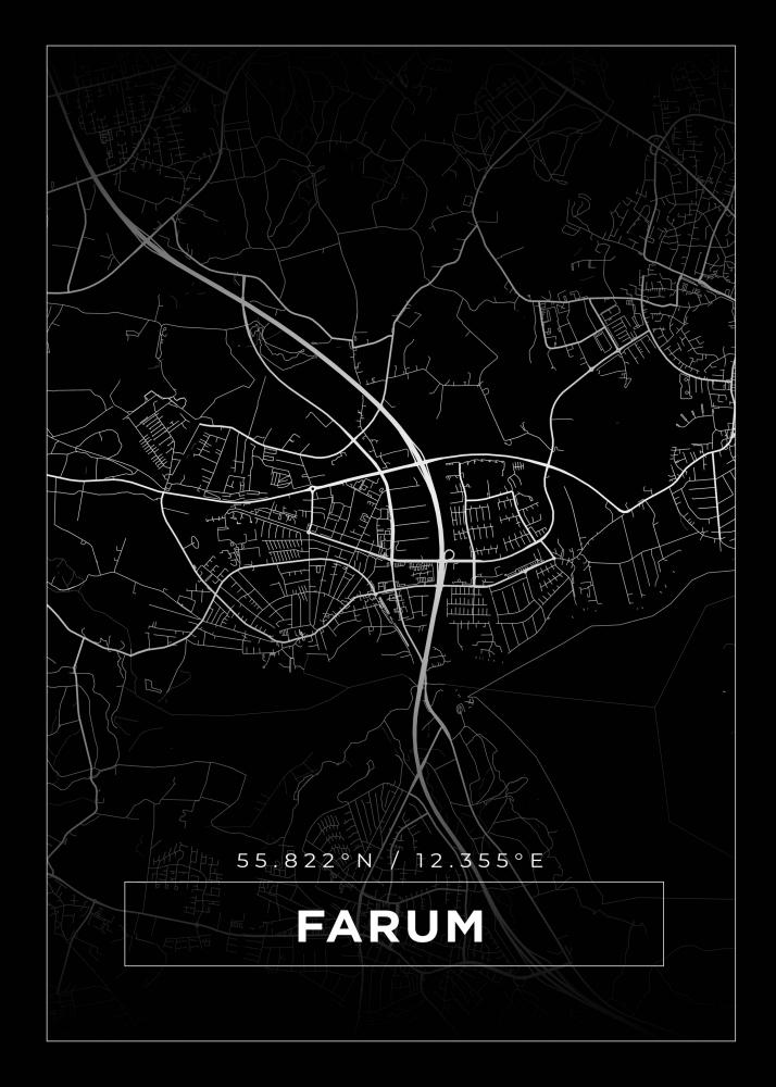 Karta - Farum - Svart Poster
