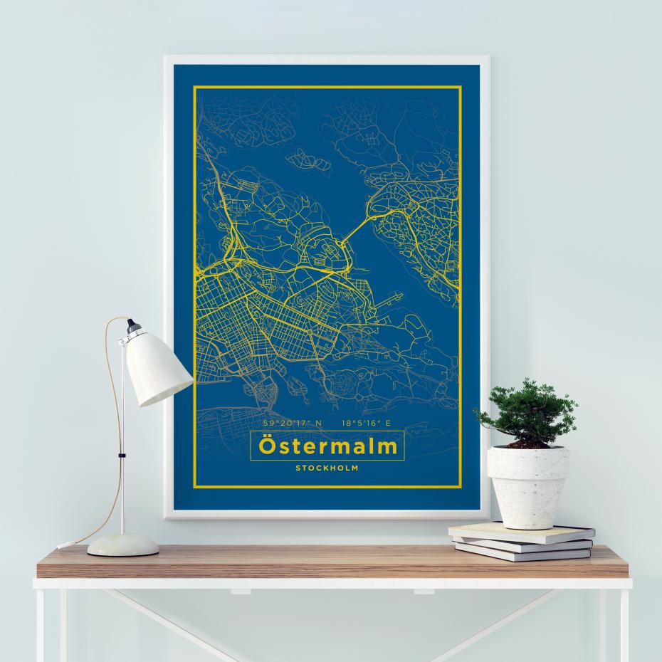 Karta - stermalm - Bl Poster