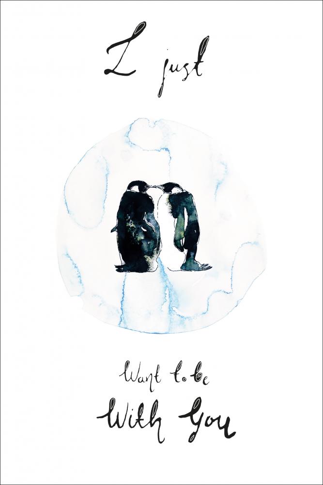 Penguin love Poster