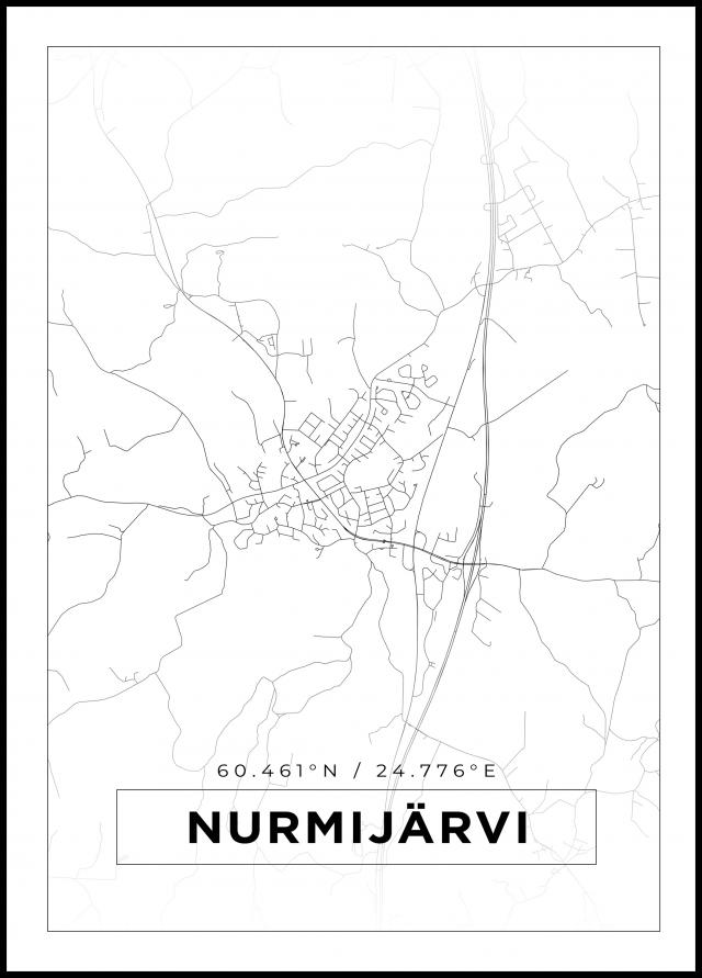 Karta - Nurmijärvi - Vit Poster