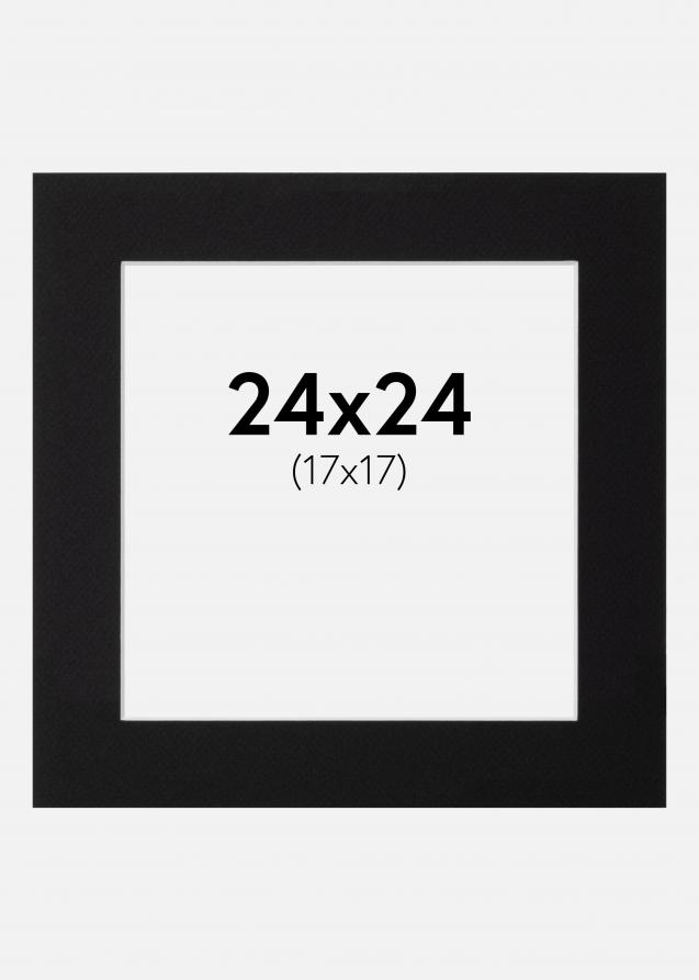 Passepartout Svart Standard (Vit kärna) 24x24 cm (17x17)