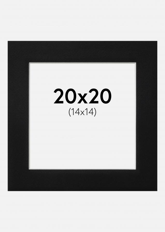 Passepartout Svart Standard (Vit kärna) 20x20 cm (14x14)