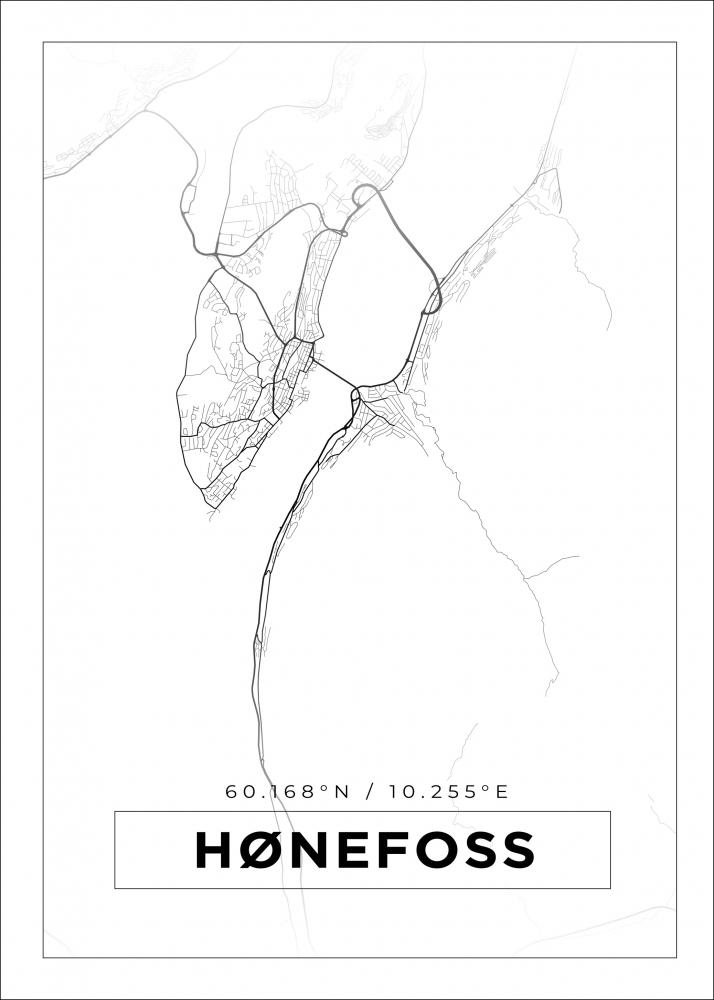 Karta - Hnefoss - Vit Poster
