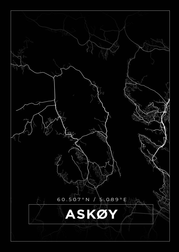 Karta - Asky - Svart Poster