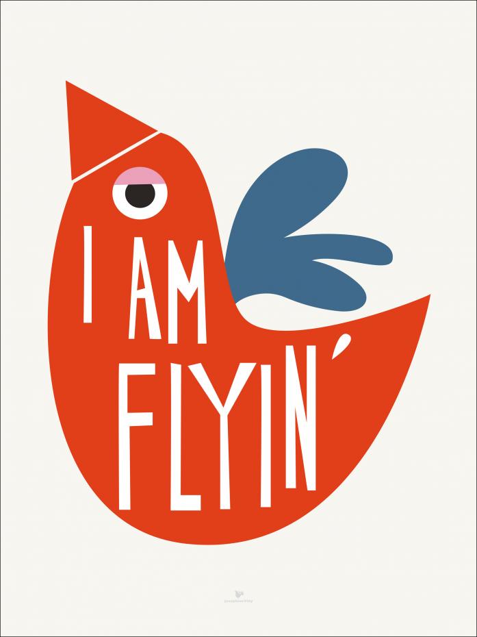 I Am Flying - Red Poster