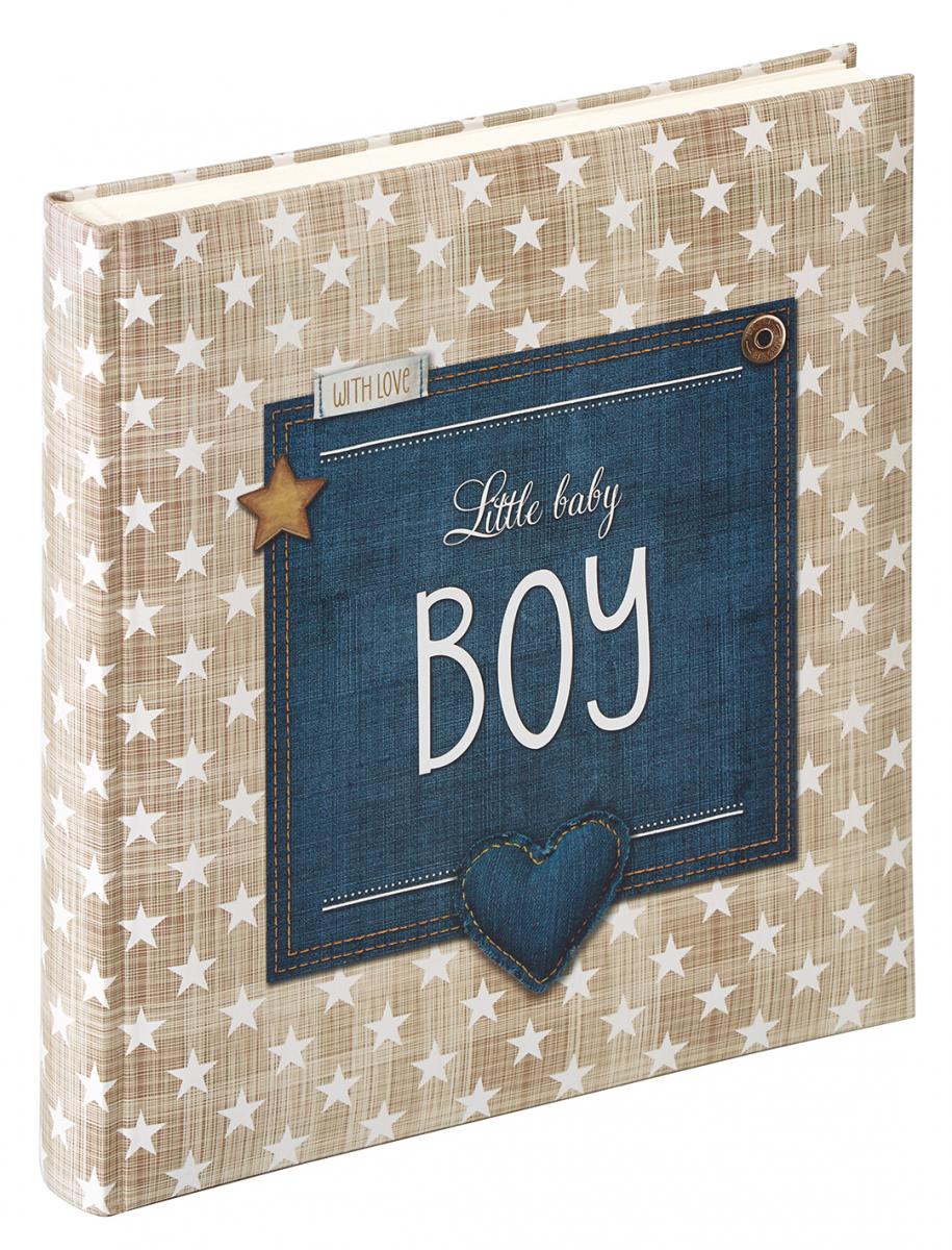 Little Babyalbum Boy Blå - 28x30,5 cm (50 Vita sidor / 25 blad)