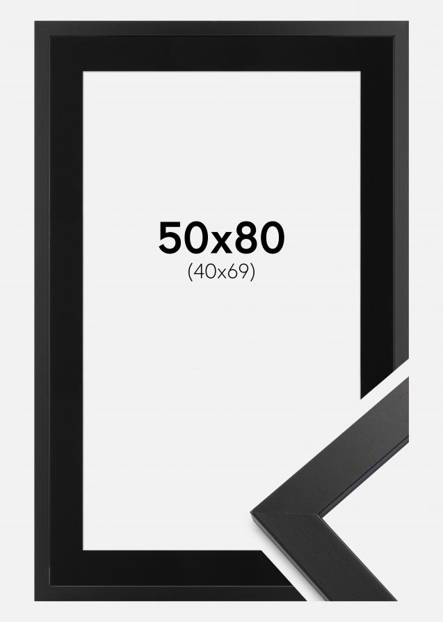 Ram Black Wood 50x80 cm - Passepartout Svart 41x70 cm