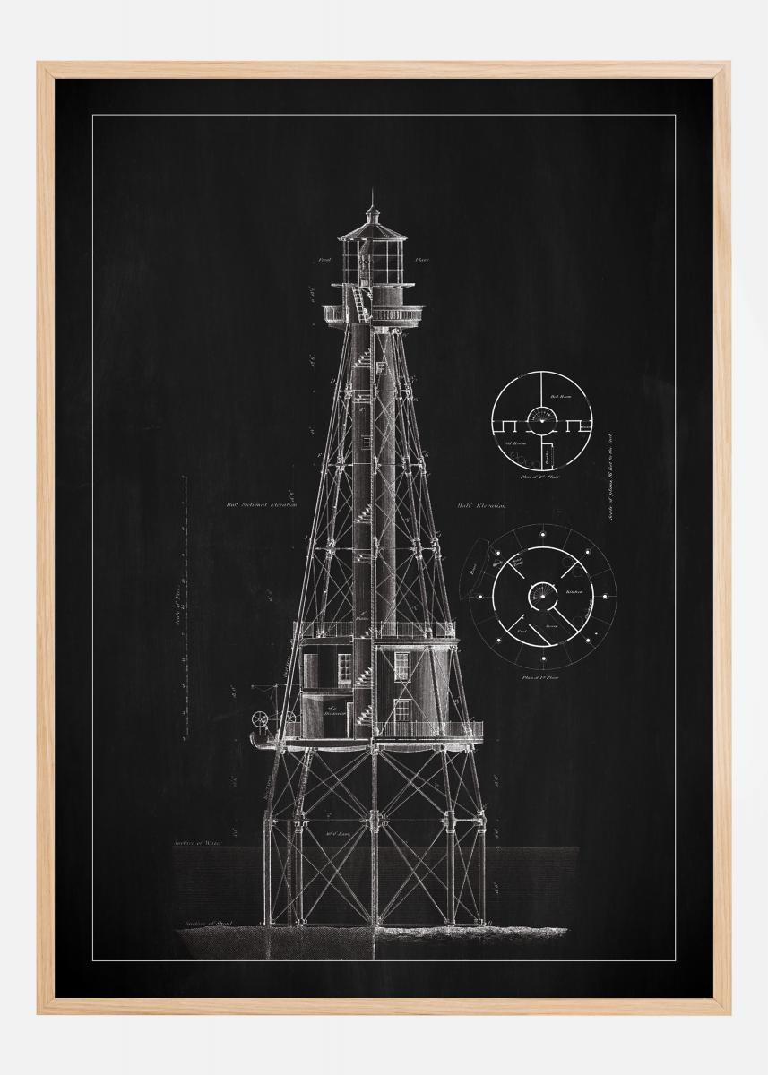 Griffeltavla - Fyr - Ship Shoal Lighthouse Poster