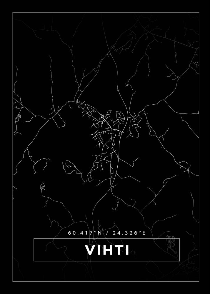 Karta - Vihti - Svart Poster