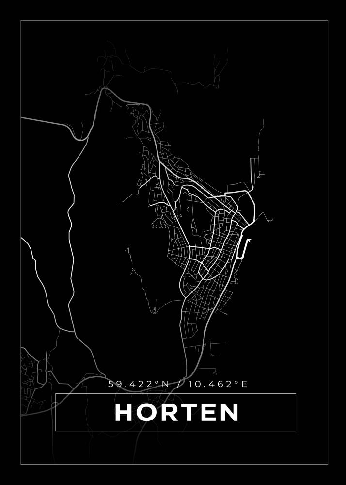 Karta - Horten - Svart Poster