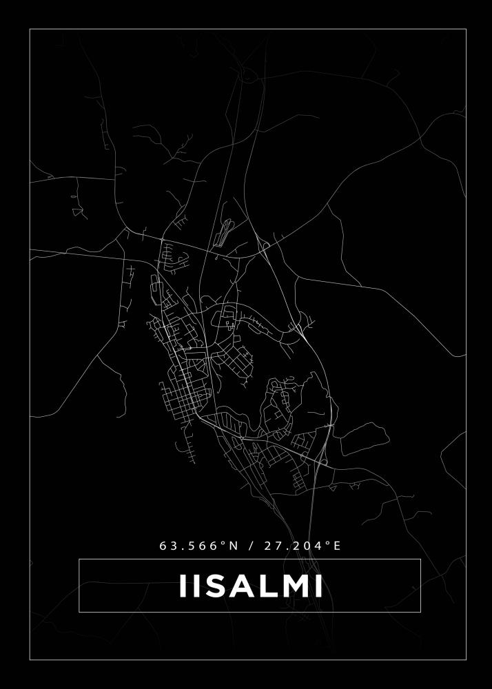 Karta - Iisalmi - Svart Poster