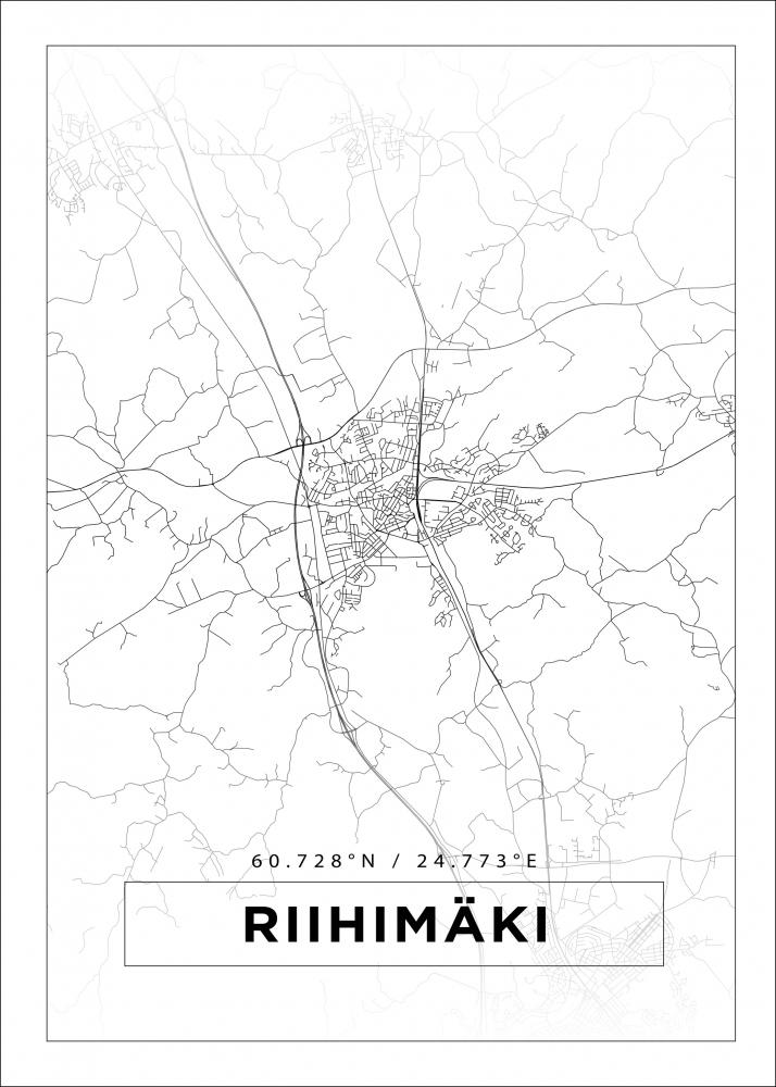 Karta - Riihimki - Vit Poster
