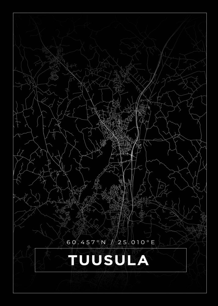 Karta - Tuusula - Svart Poster