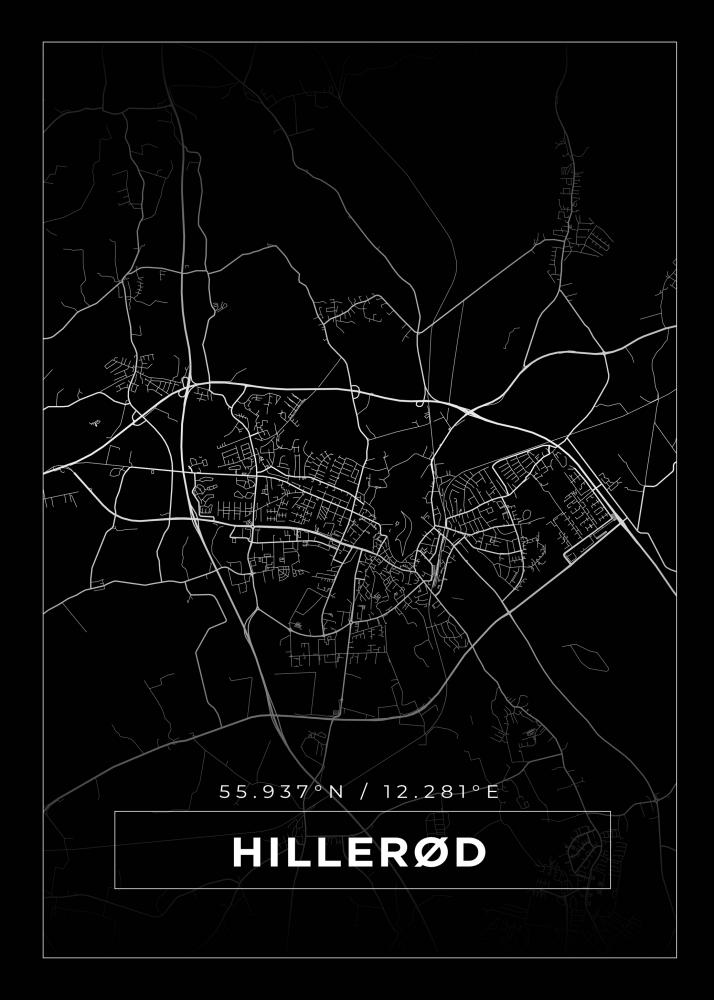 Karta - Hillerd - Svart Poster