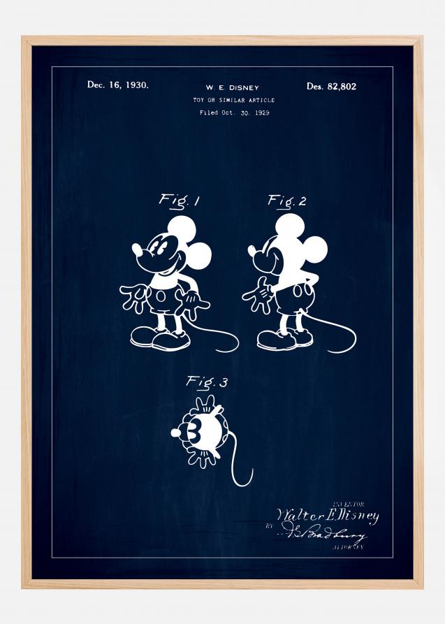 Patentritning - Disney - Musse Pigg - Blå Poster
