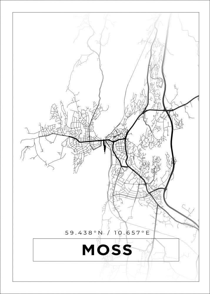 Karta - Moss - Vit Poster