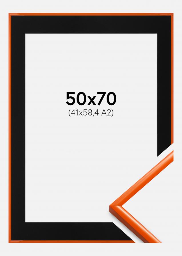 Ram New Lifestyle Orange 50x70 cm - Passepartout Svart 42x59,4 cm (A2)