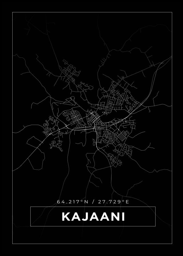 Karta - Kajaani - Svart Poster