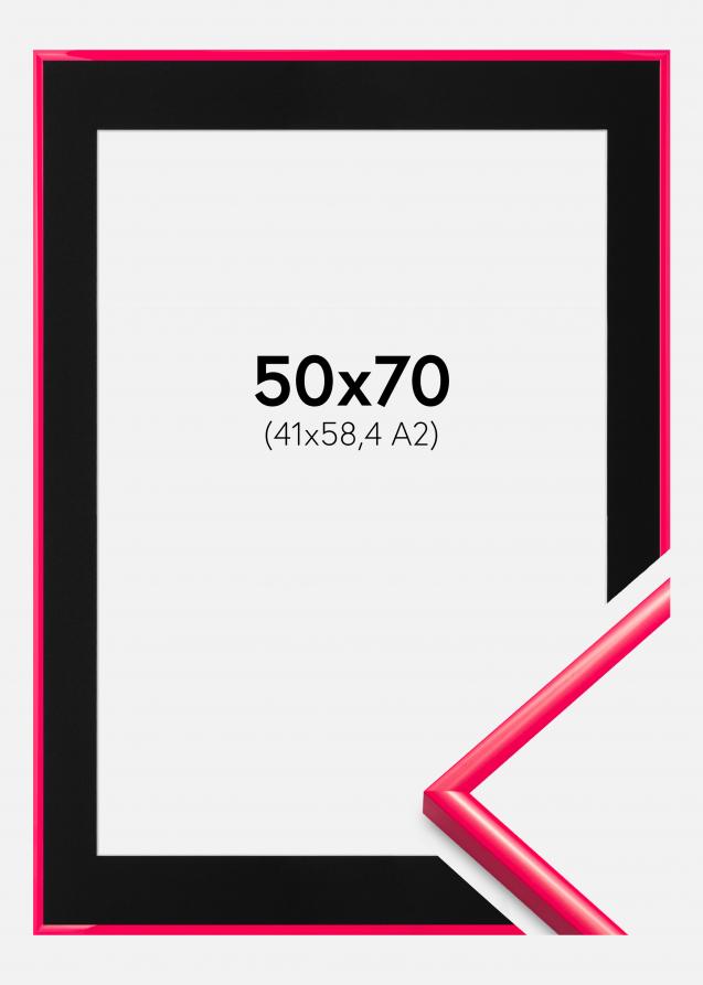 Ram New Lifestyle Hot Pink 50x70 cm - Passepartout Svart 42x59,4 cm (A2)