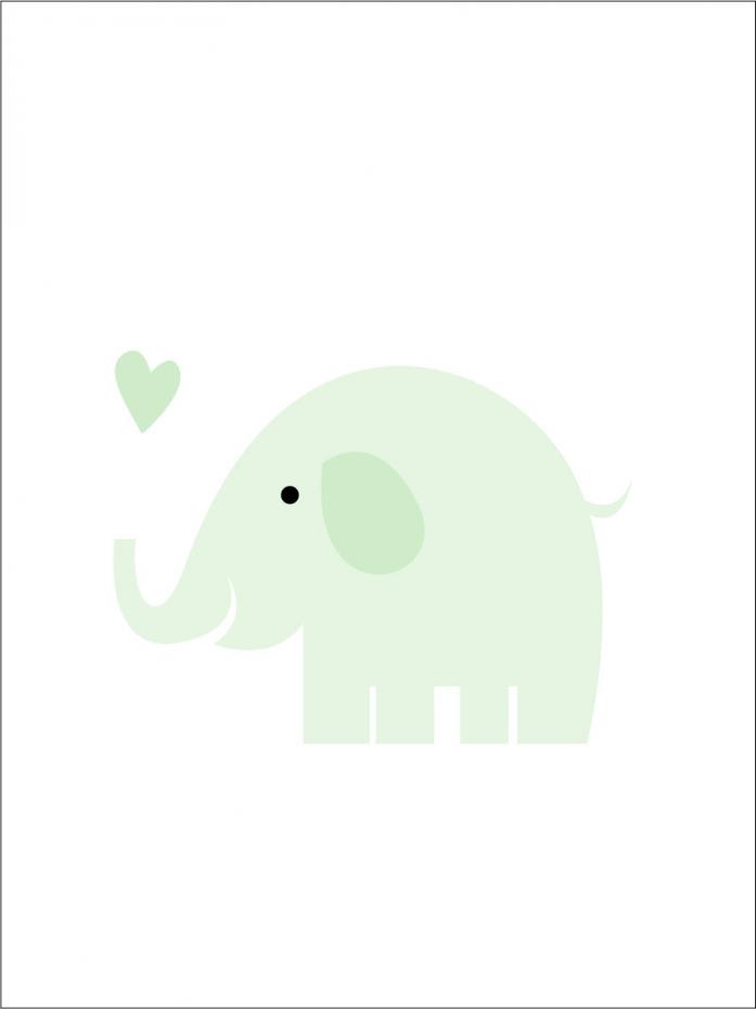 Elefant Solo - Mintgrn Poster