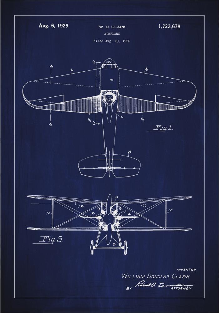 Patentritning - Flygplan - Bl Poster