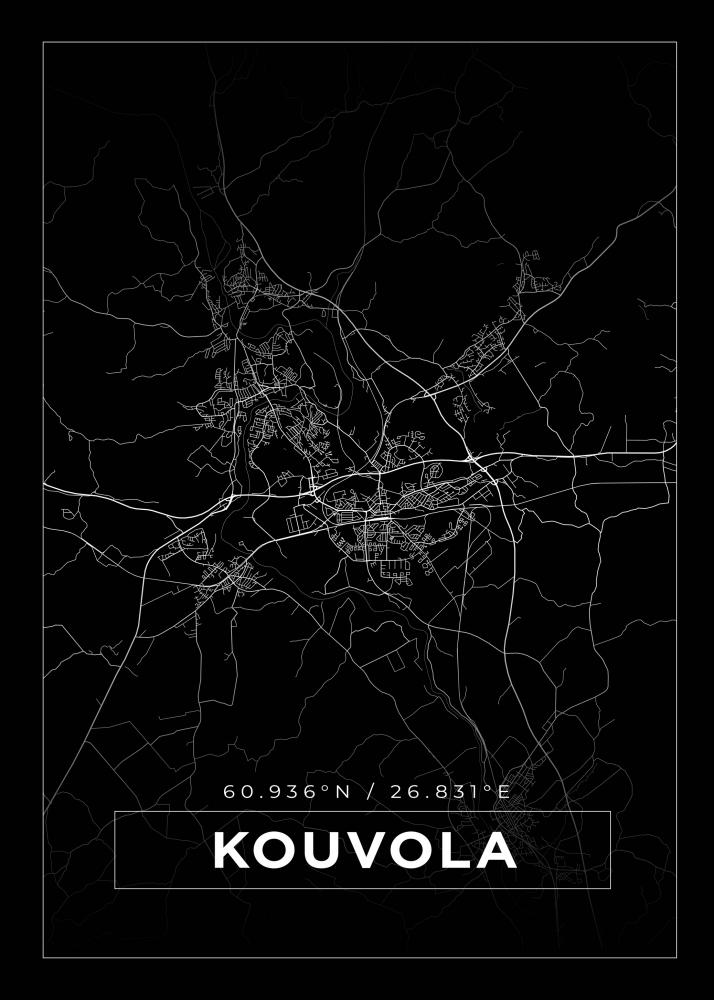 Karta - Kouvola - Svart Poster