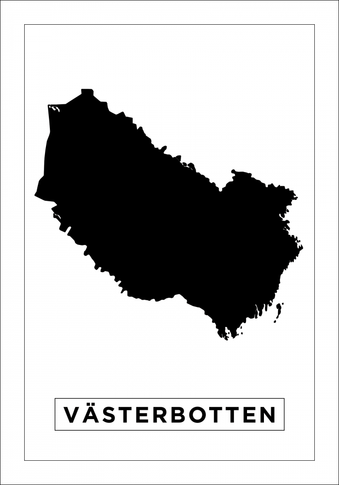 Karta - Vsterbotten - Vit Poster