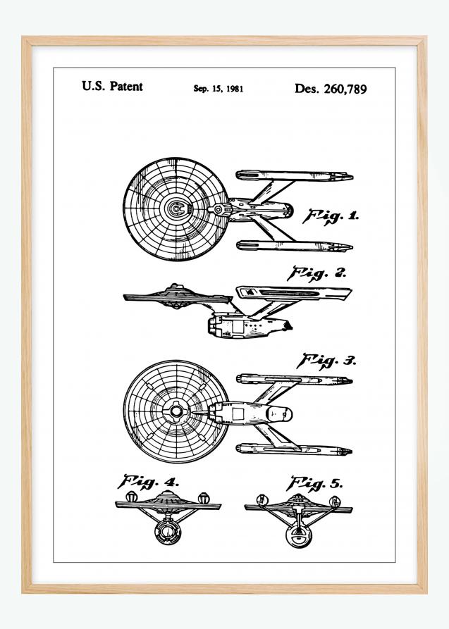Patentritning - Star Trek - USS Enterprise Poster