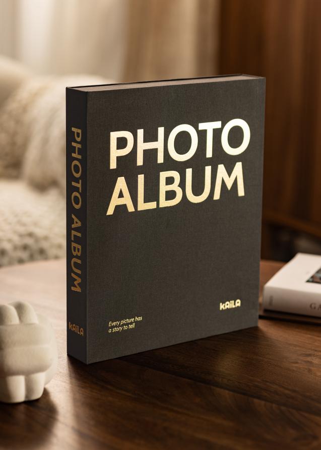 KAILA PHOTO ALBUM Black - Coffee Table Photo Album (60 Svarta Sidor / 30 Blad)
