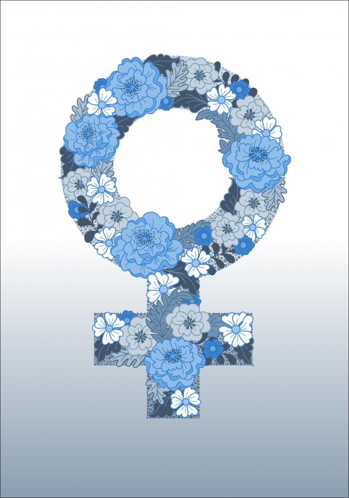 Feminist flower blue Poster