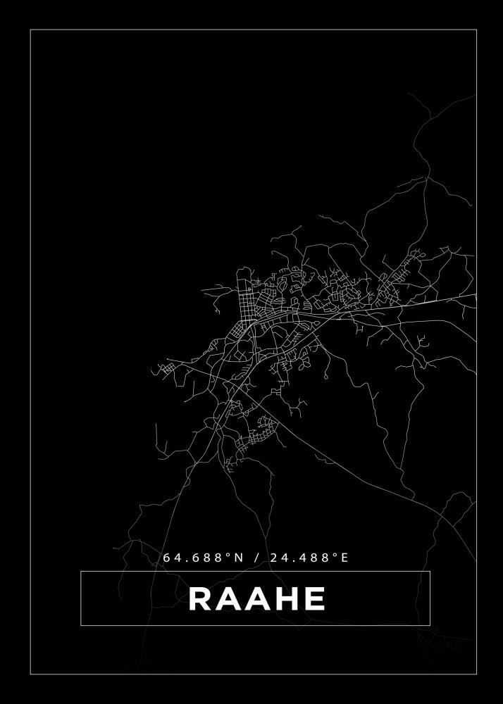 Karta - Raahe - Svart Poster
