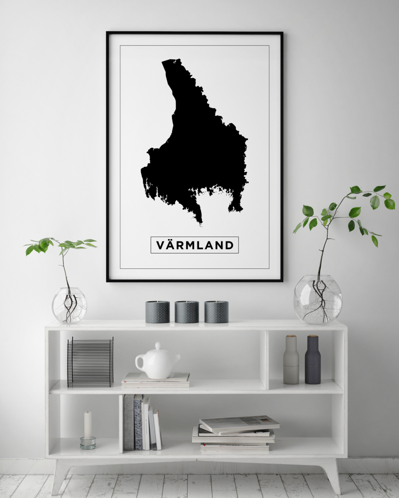 Karta - Vrmland - Vit Poster