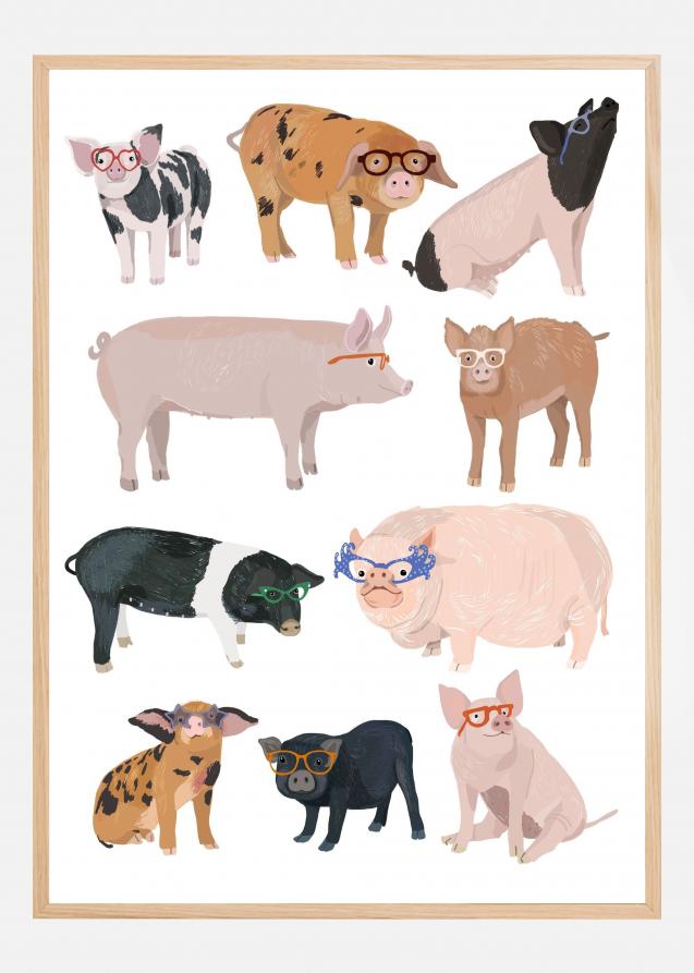 Pigs Glasses Poster