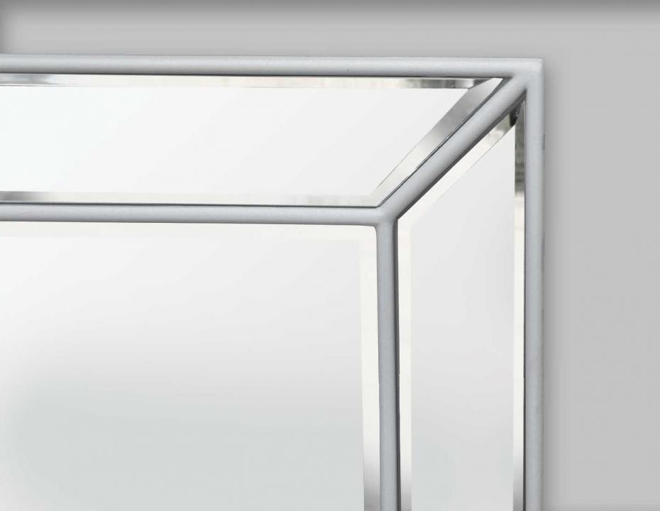Spegel Pimlico Glass Panelled Wood Misty Vit 79x112 cm