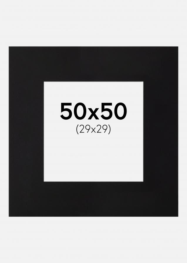 Passepartout XXL Svart (Vit Kärna) 50x50 cm (29x29)